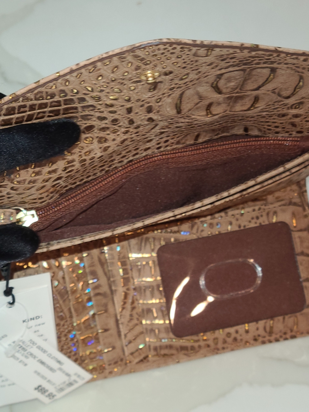 Brahmin NWT Veronica Gold Mini Melbourne Wallet Trifold - Picture 14 of 15